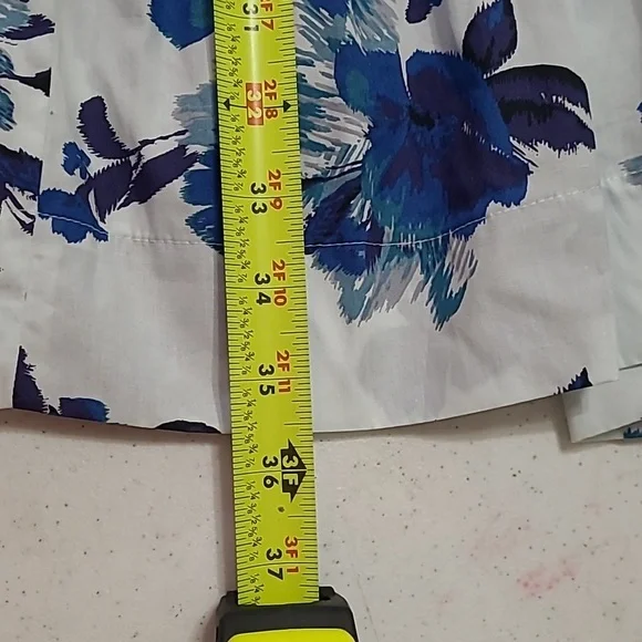 Anthropologie White and Blue Floral Mini Dress - Picture 10 of 10